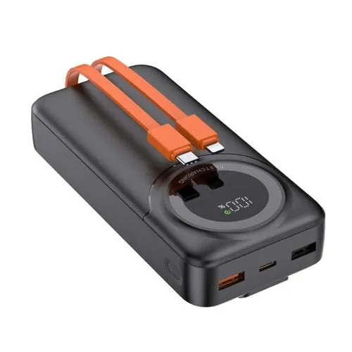 סוללת גיבוי 20,000mAh עם כבלים מובנים