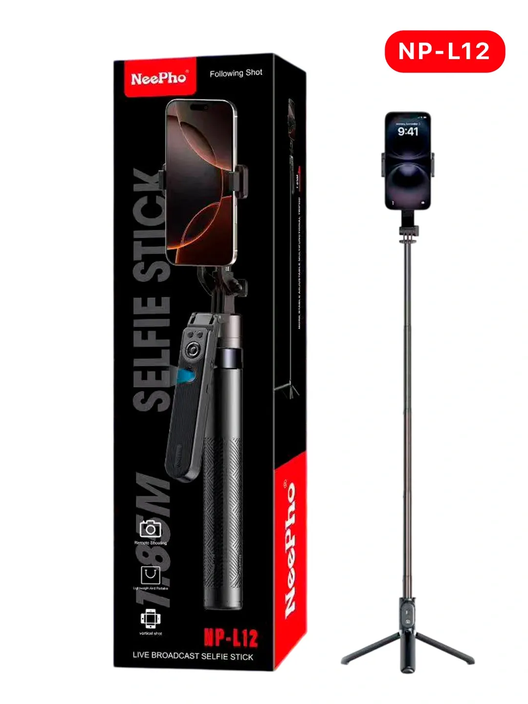חצובת סלפי Neepho NP-L12 עם מעקב פנים